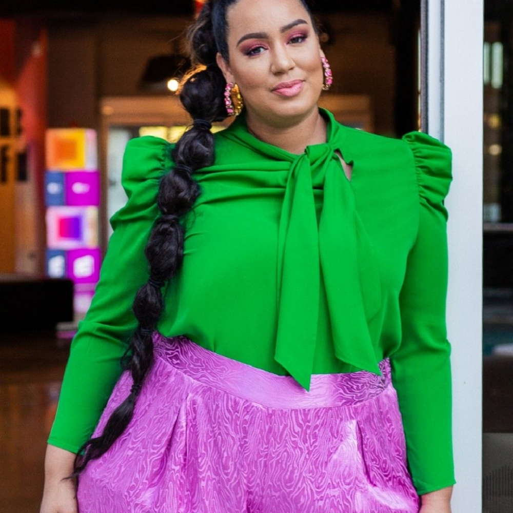 Green work blouse